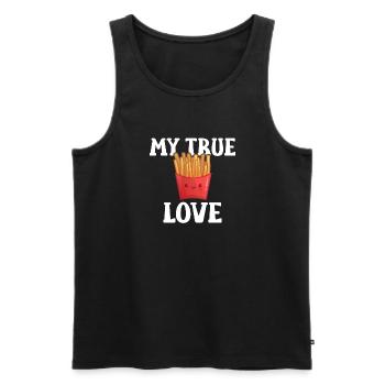 French Fries Lover Fast Food Gifts - Men's Premium Organic Tank Top - black - Front - Michal (187cm)