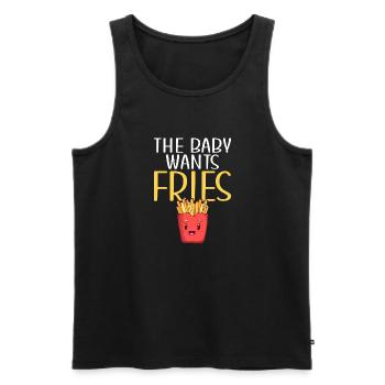 French Fries Lover Fast Food Gifts - Men's Premium Organic Tank Top - black - Front - Michal (187cm)