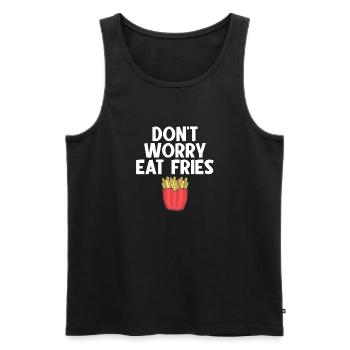 French Fries Lover Fast Food Gifts - Men's Premium Organic Tank Top - black - Front - Michal (187cm)