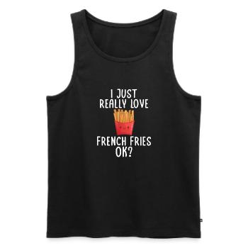 French Fries Lover Fast Food Gifts - Men's Premium Organic Tank Top - black - Front - Michal (187cm)