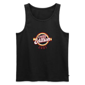Limited Edition 2001 Vintage - Männer Premium Bio Tank Top - Schwarz - Vorne - Michal (187cm)