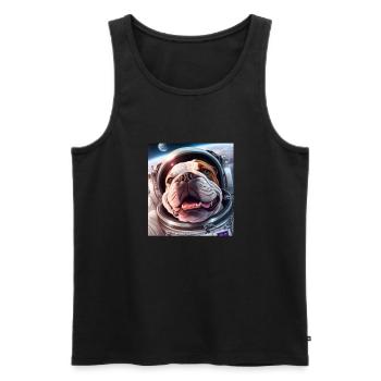 bouledogue, astronaute, chien, espace extra-atmosphérique - Débardeur bio Premium Homme - noir - Devant - Michal (187cm)