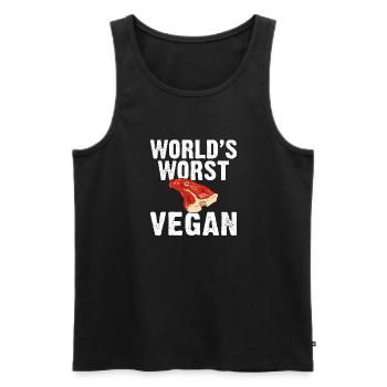 BBQ Grill Rindfleisch Liebhaber Geschenke - Männer Premium Bio Tank Top - Schwarz - Vorne - Michal (187cm)