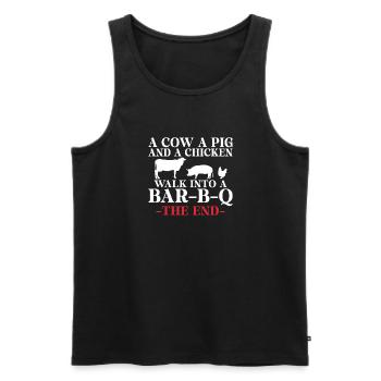 BBQ Grill Rindfleisch Liebhaber Geschenke - Männer Premium Bio Tank Top - Schwarz - Vorne - Michal (187cm)