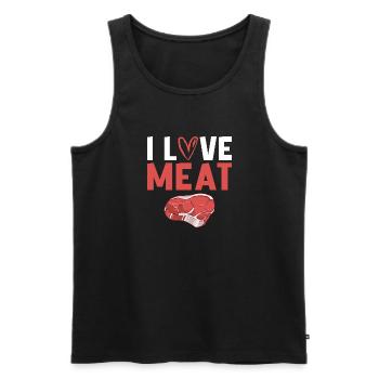 BBQ Grill Beef Meat Lovers Gifts - Men's Premium Organic Tank Top - black - Front - Michal (187cm)
