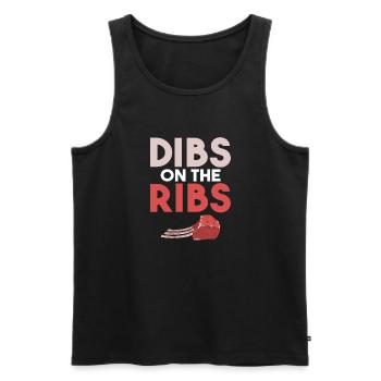 BBQ Grill Rindfleisch Liebhaber Geschenke - Männer Premium Bio Tank Top - Schwarz - Vorne - Michal (187cm)