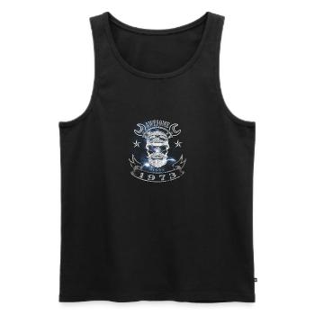 Awesome since 1973, biker's 50th birthday - Men's Premium Organic Tank Top - black - Front - Michal (187cm)