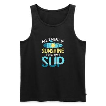 Tout ce dont j’ai besoin, c’est de soleil et de mon SUP Stand-up Paddle - Débardeur bio Premium Homme - noir - Devant - Michal (187cm)
