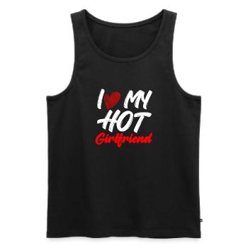 I Love My Hot Girlfriend - Men's Premium Organic Tank Top - black - Front - AI Model Male 178 light (178cm)