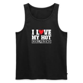 I Love My Hot Girlfriend - Men's Premium Organic Tank Top - black - Front - AI Model Male 178 light (178cm)