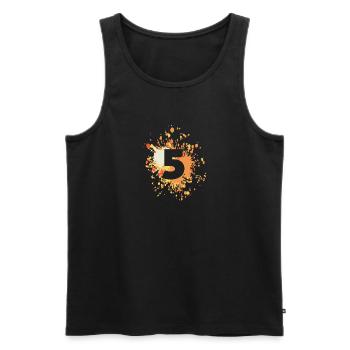 Numéro 5e couleur Splash - Débardeur bio Premium Homme - noir - Devant - Michal (187cm)