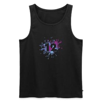 Number 12th Color Splash - Men's Premium Organic Tank Top - black - Front - Michal (187cm)