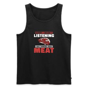 BBQ Grill Beef Meat Lovers Gifts - Men's Premium Organic Tank Top - black - Front - Michal (187cm)