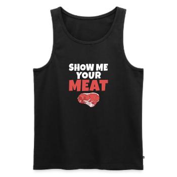 BBQ Grill Rindfleisch Liebhaber Geschenke - Männer Premium Bio Tank Top - Schwarz - Vorne - Michal (187cm)