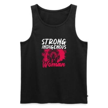 Strong Indigenous Woman Native American - Men's Premium Organic Tank Top - black - Front - AI Model Male 178 light (178cm)