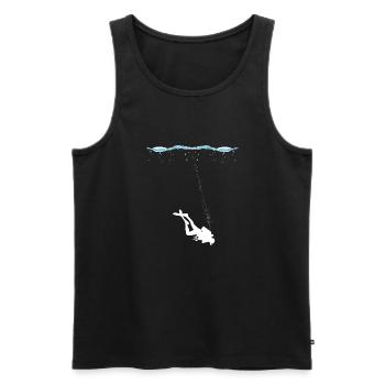 Scuba Taucher unter Wasser mit Luftblasen - Männer Premium Bio Tank Top - Schwarz - Vorne - AI Model Male 178 light (178cm)