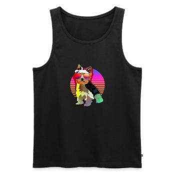 Yorkshire Terrier Yorkie Hund Geschenk - Männer Premium Bio Tank Top - Schwarz - Vorne - Michal (187cm)