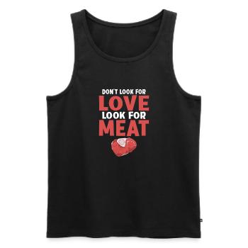 BBQ Grill Rindfleisch Liebhaber Geschenke - Männer Premium Bio Tank Top - Schwarz - Vorne - Michal (187cm)