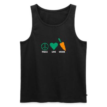 Vegetable Lover Vegetarian Gifts - Men's Premium Organic Tank Top - black - Front - AI Model Male 178 light (178cm)