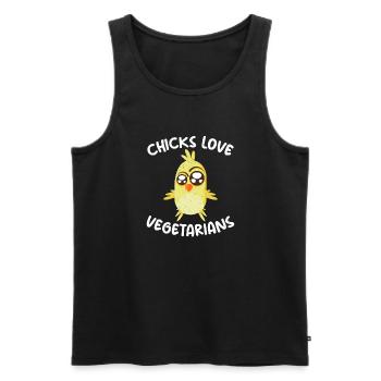 Vegetable Lover Vegetarian Gifts - Men's Premium Organic Tank Top - black - Front - Michal (187cm)