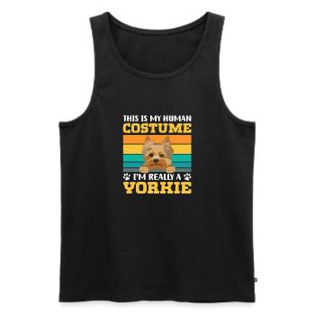 Yorkshire Terrier Yorkie Hund Geschenk - Männer Premium Bio Tank Top - Schwarz - Vorne - Michal (187cm)