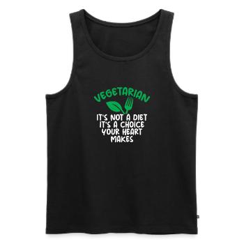 Vegetable Lover Vegetarian Gifts - Men's Premium Organic Tank Top - black - Front - Michal (187cm)