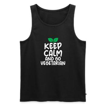 Vegetable Lover Vegetarian Gifts - Men's Premium Organic Tank Top - black - Front - Michal (187cm)