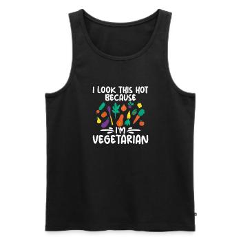 Vegetable Lover Vegetarian Gifts - Men's Premium Organic Tank Top - black - Front - Michal (187cm)