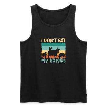 Vegetable Lover Vegetarian Gifts - Men's Premium Organic Tank Top - black - Front - Michal (187cm)