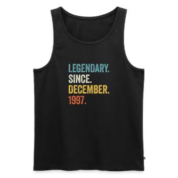 25 Years Old Legendary Since December 1997 25th - Men's Premium Organic Tank Top - black - Front - Michal (187cm)