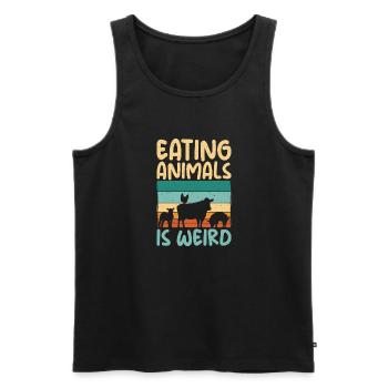 Vegetable Lover Vegetarian Gifts - Men's Premium Organic Tank Top - black - Front - Michal (187cm)