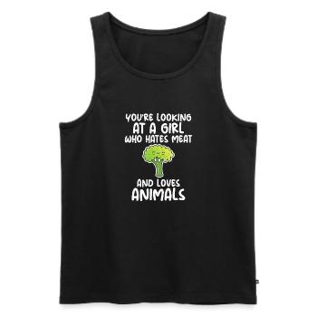Vegetable Lover Vegetarian Gifts - Men's Premium Organic Tank Top - black - Front - Michal (187cm)