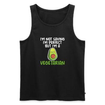 Vegetable Lover Vegetarian Gifts - Men's Premium Organic Tank Top - black - Front - Michal (187cm)