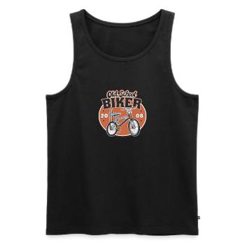 Old School Biker 2008. 15. Geburtstag - Männer Premium Bio Tank Top - Schwarz - Vorne - Michal (187cm)