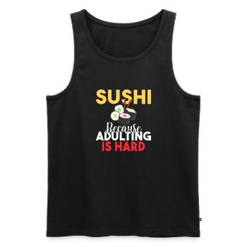 Cadeau pour les amateurs de sushis de cuisine japonaise - Débardeur bio Premium Homme - noir - Devant - Michal (187cm)