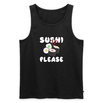 Cadeau pour les amateurs de sushis de cuisine japonaise - Débardeur bio Premium Homme - noir - Devant - Michal (187cm)