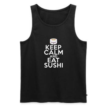 Cadeau pour les amateurs de sushis de cuisine japonaise - Débardeur bio Premium Homme - noir - Devant - Michal (187cm)