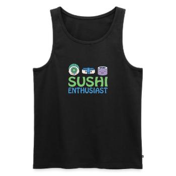 Cadeau pour les amateurs de sushis de cuisine japonaise - Débardeur bio Premium Homme - noir - Devant - Michal (187cm)