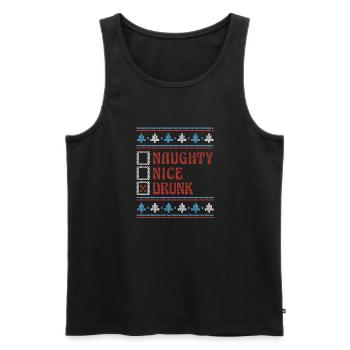 Nice Or Naughty Drunk Ugly Christmas - Men's Premium Organic Tank Top - black - Front - Michal (187cm)