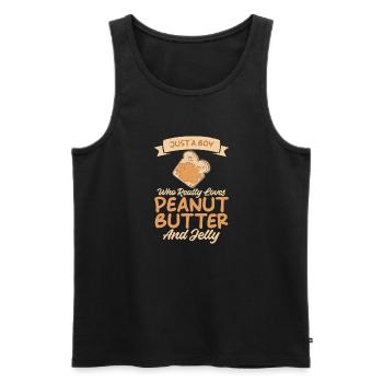 Cadeau amoureux du beurre de cacahuète - Débardeur bio Premium Homme - noir - Devant - Michal (187cm)