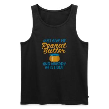 Peanut Butter Lover Gift - Men's Premium Organic Tank Top - black - Front - Michal (187cm)