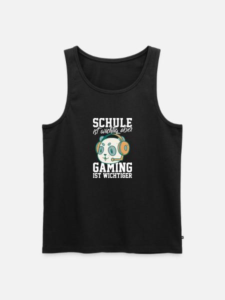Gaming Pandabär - Computerspiele Videospiele - Männer Premium Bio Tank Top - Schwarz