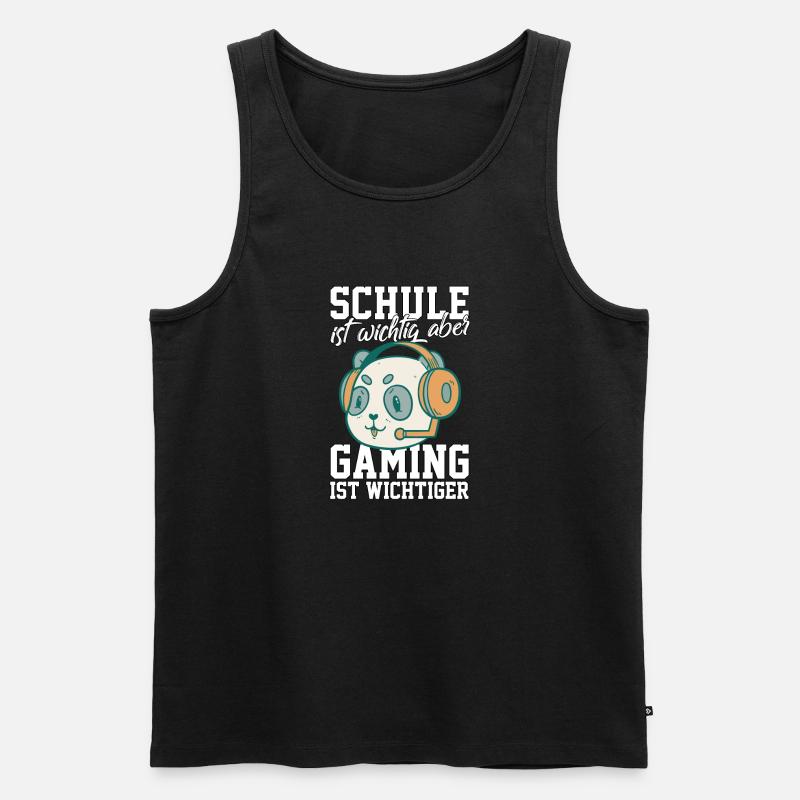 Gaming Pandabär - Computerspiele Videospiele - Männer Premium Bio Tank Top - Schwarz