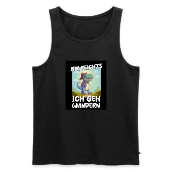 T-Rex Dino Dinosaurier Saurier Wandern Outdoor - Männer Premium Bio Tank Top - Schwarz - Vorne - Michal (187cm)