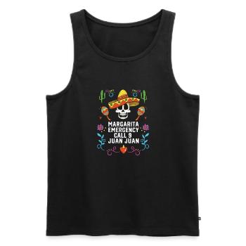 Margarita Emergency Call 9 Juan Juan Margarita - Men's Premium Organic Tank Top - black - Front - AI Model Male 178 light (178cm)