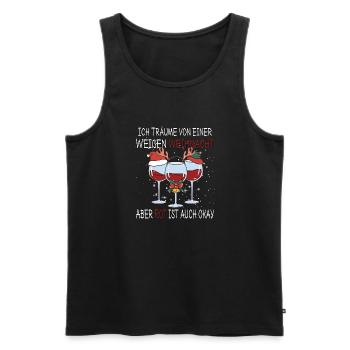 Ich Träume von einer Weißen Weihnacht aber Rot ist - Männer Premium Bio Tank Top - Schwarz - Vorne - Michal (187cm)
