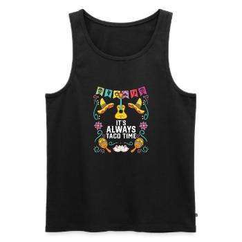 It's Always Taco Time Mexican Food Foodie Taco - Männer Premium Bio Tank Top - Schwarz - Vorne - AI Model Male 178 light (178cm)