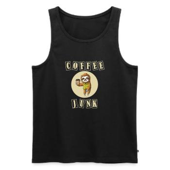 Coffee Junk - Männer Premium Bio Tank Top - Schwarz - Vorne - Michal (187cm)