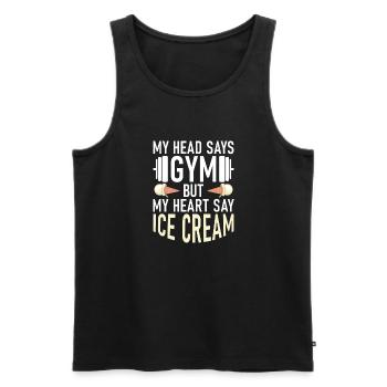 Cadeaux pour amateurs de crème glacée - Débardeur bio Premium Homme - noir - Devant - Michal (187cm)