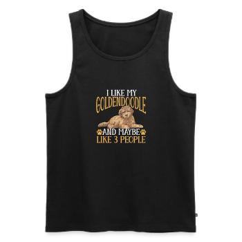 Goldendoodle Doodle Dog - Men's Premium Organic Tank Top - black - Front - AI Model Male 178 light (178cm)